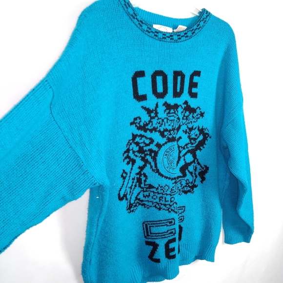 Vintage 90's Code Zero Sweater Size M | VTG Retro Casual Basic Winter Fall - Picture 2 of 5